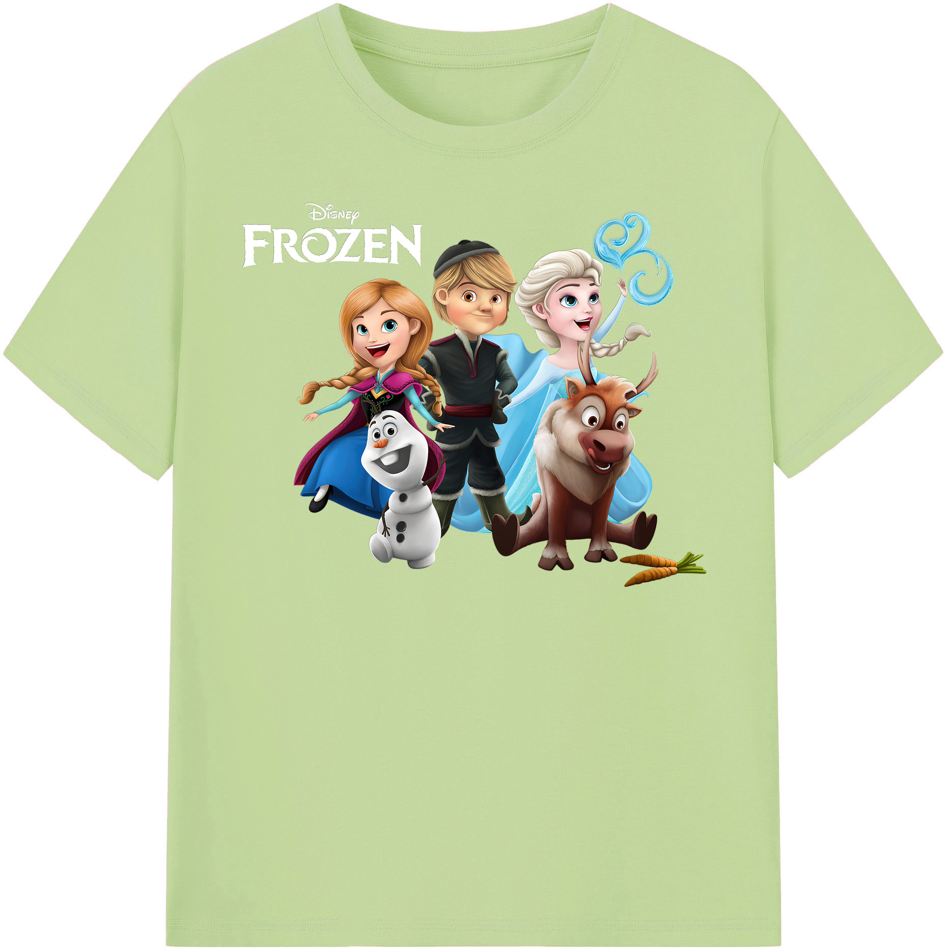 （画像用） アナと雪の女王 アンナ エルサ Frozen Anna Elsa 綿100％半袖Tシャツ（フロントプリント）